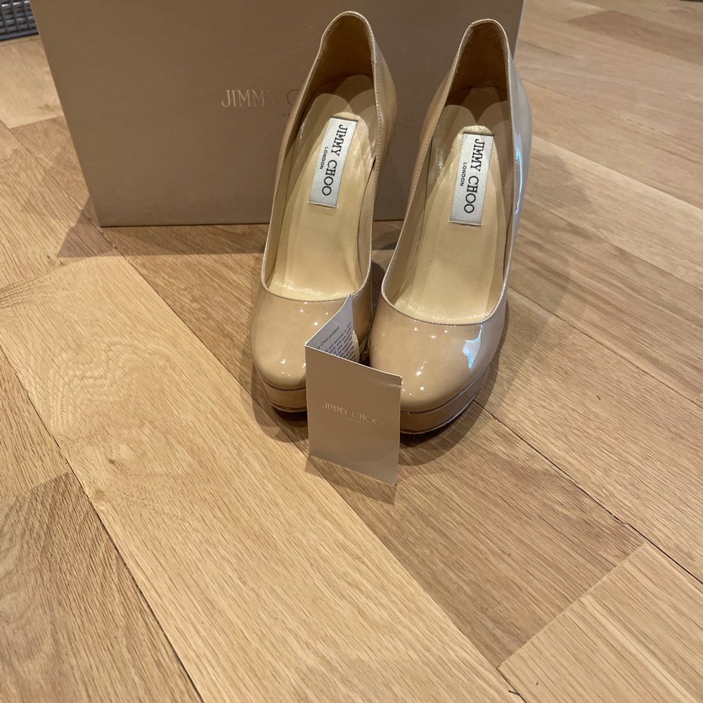 Jimmy choo patent leather platform heels